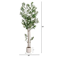 Nearly Natural 6ft. Green Minimalist Olive Artificial Tree
