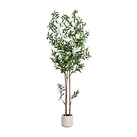Nearly Natural 6ft. Green Minimalist Olive Artificial Tree
