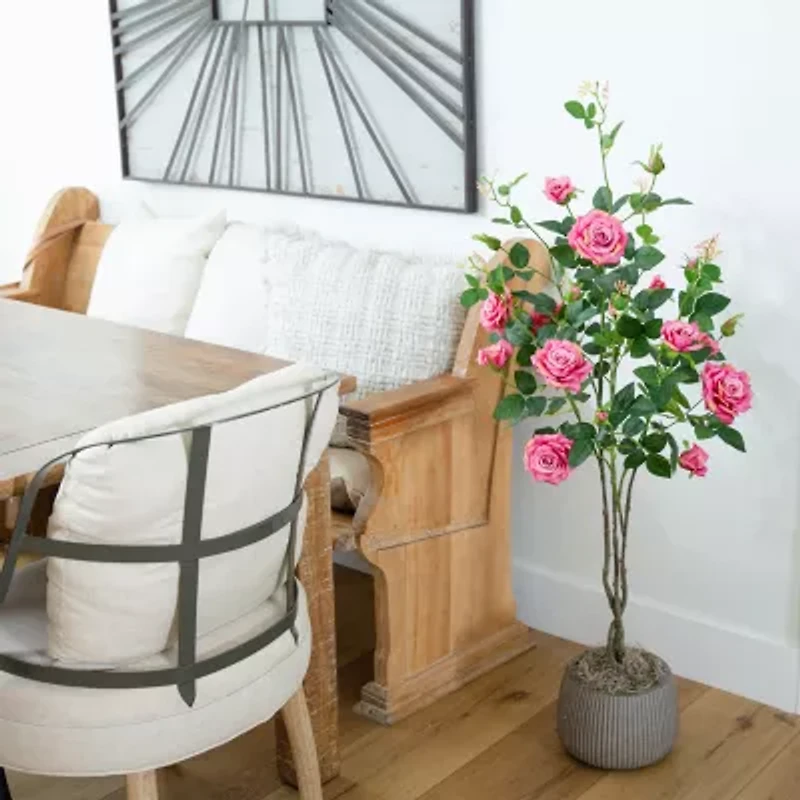 Nearly Natural 4ft. Pink Rose Indoor Artificial Tree