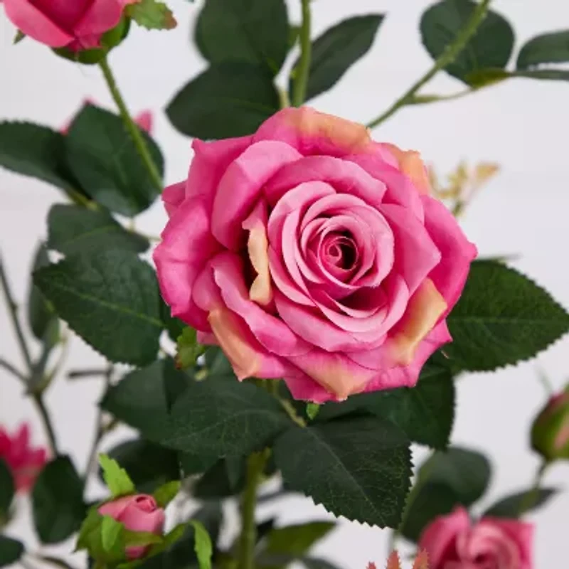 Nearly Natural 4ft. Pink Rose Indoor Artificial Tree