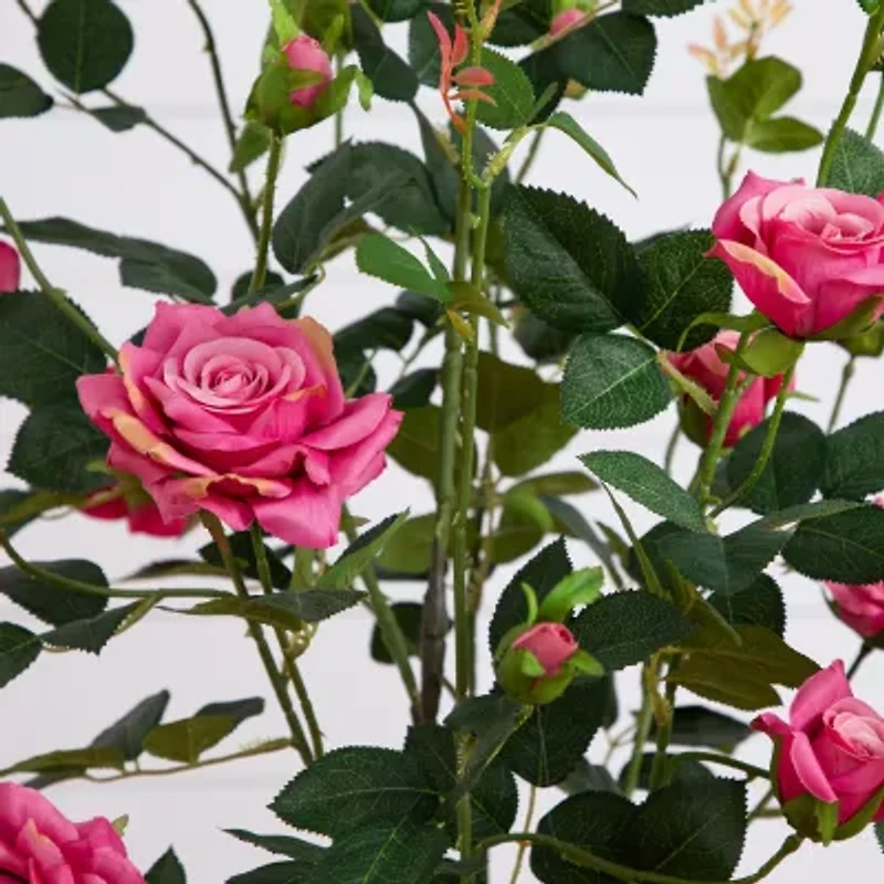 Nearly Natural 4ft. Pink Rose Indoor Artificial Tree
