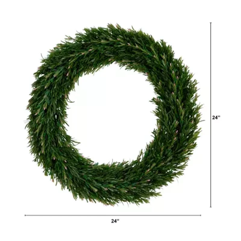 Nearly Natural 24in. Green Rosemary Wreath