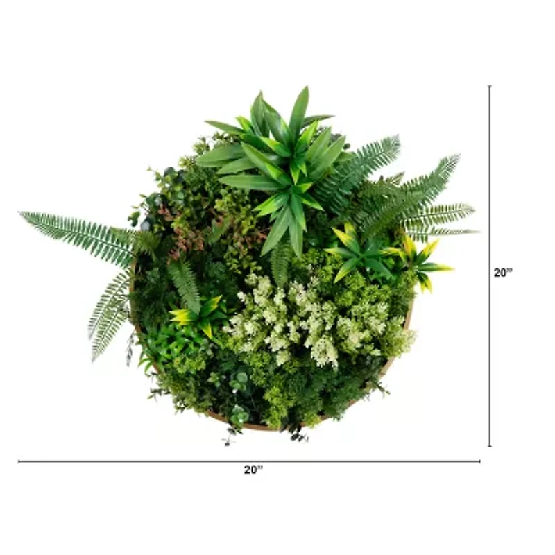 Nearly Natural 20in. X 20in. Green Queensland Rainforest Wall Panel Artificial Plant