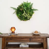 Nearly Natural 20in. X 20in. Green Queensland Rainforest Wall Panel Artificial Plant