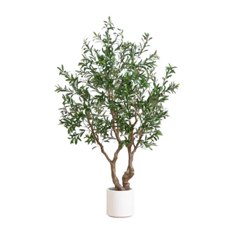 Nearly Natural 6ft. Green Grand Olive Indoor Artificial Tree