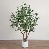 Nearly Natural 6ft. Green Grand Olive Indoor Artificial Tree