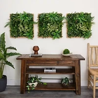 Nearly Natural 20in. X 20in. Green Lighted Queensland Rainforest Wall Panel Artificial Plant