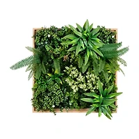 Nearly Natural 20in. X 20in. Green Lighted Queensland Rainforest Wall Panel Artificial Plant