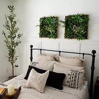 Nearly Natural 20in. X 20in. Green Lighted Queensland Rainforest Wall Panel Artificial Plant