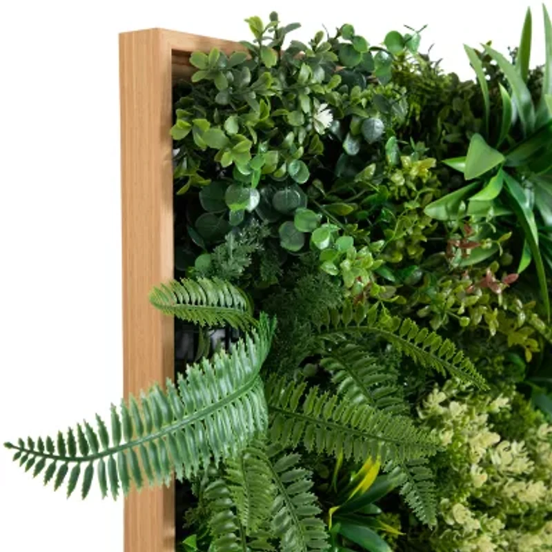 Nearly Natural 20in. X 20in. Green Lighted Queensland Rainforest Wall Panel Artificial Plant