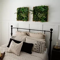 Nearly Natural 20in. X 20in. Green Lighted Queensland Rainforest Wall Panel Artificial Plant