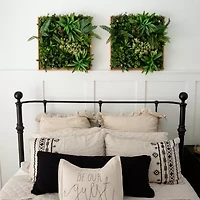 Nearly Natural 20in. X 20in. Green Lighted Queensland Rainforest Wall Panel Artificial Plant