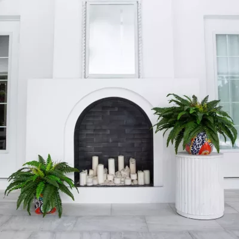 Nearly Natural 20in Green Double Boston Fern Artificial Plant