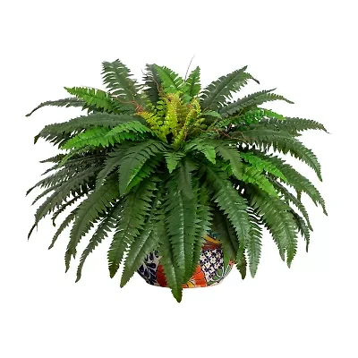 Nearly Natural 20in Green Double Boston Fern Artificial Plant
