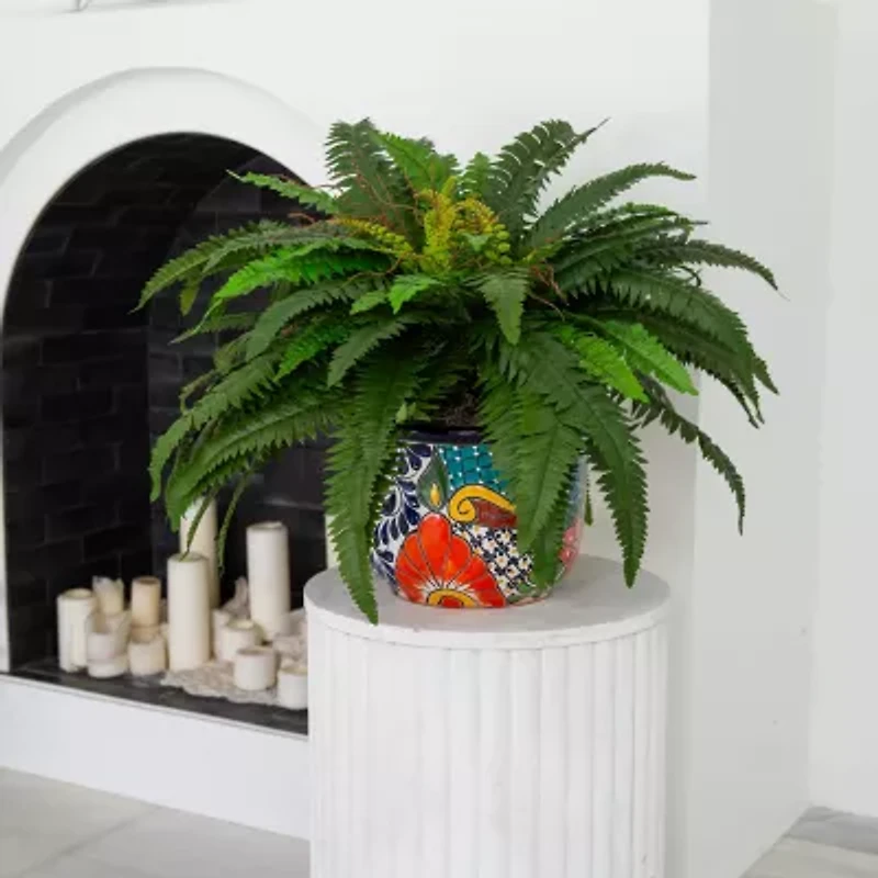 Nearly Natural 20in Green Double Boston Fern Artificial Plant