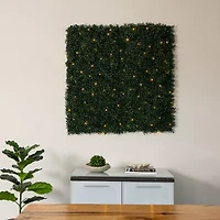 Nearly Natural 40in. X 40in. Green Lighted Boxwood Wall Panel Artificial Plant