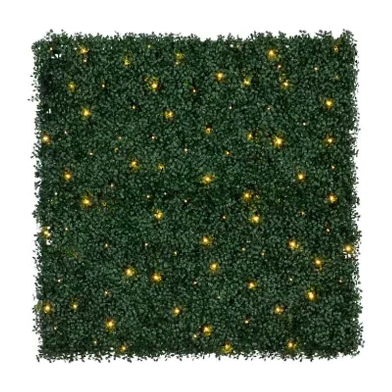 Nearly Natural 40in. X 40in. Green Lighted Boxwood Wall Panel Artificial Plant