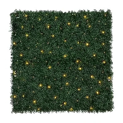 Nearly Natural 40in. X 40in. Green Lighted Boxwood Wall Panel Artificial Plant