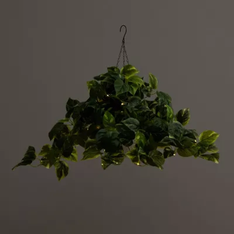 Nearly Natural 24in. Green Lighted Pothos Artificial Plant