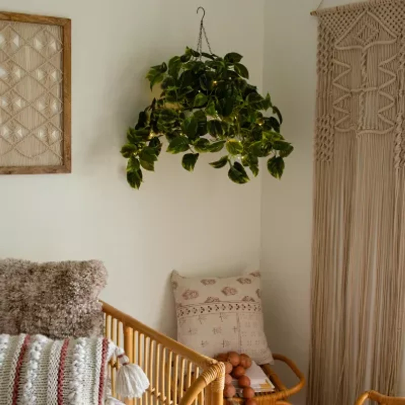 Nearly Natural 24in. Green Lighted Pothos Artificial Plant
