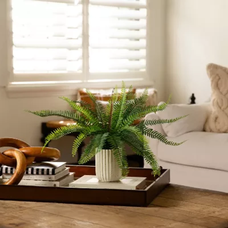 Nearly Natural 16in Green Fern Artificial Plant