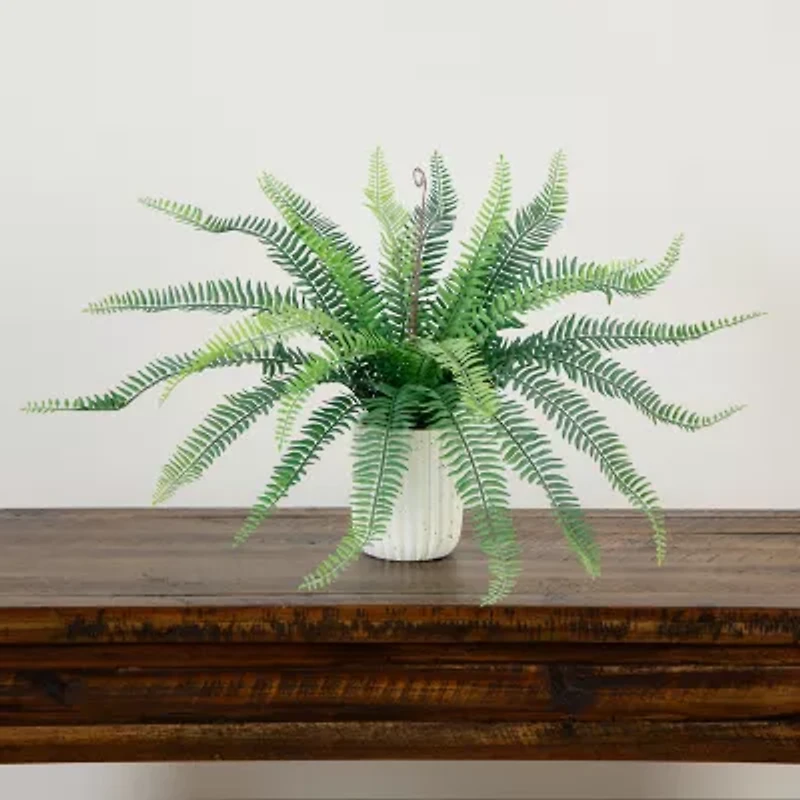Nearly Natural 16in Green Fern Artificial Plant