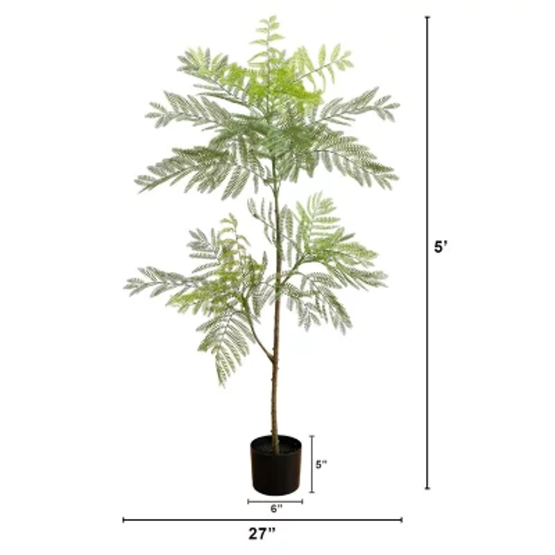 Nearly Natural 5ft. Green Minimalist Jacaranda Artificial Plant