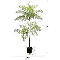 Nearly Natural 5ft. Green Minimalist Jacaranda Artificial Plant