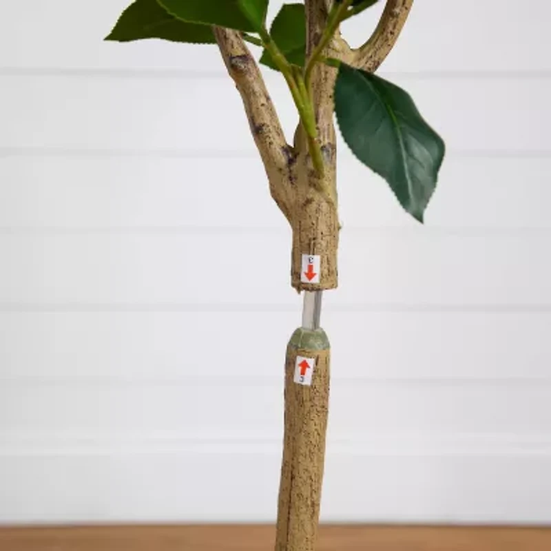 Nearly Natural 5ft. Red Camellia Rose Indoor Artificial Tree