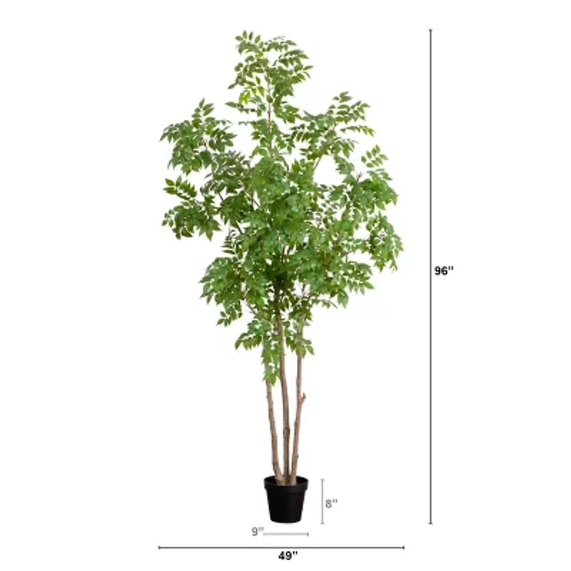 Nearly Natural 8ft. Green Sumac Indoor Artificial Tree
