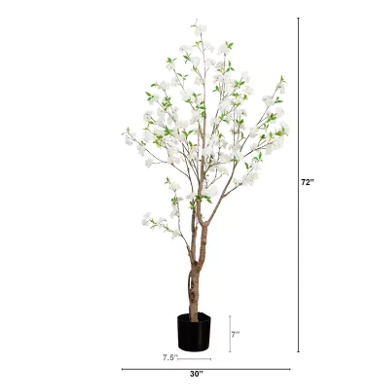 Nearly Natural 6ft. Green Deluxe Cherry Blossom Artificial Tree