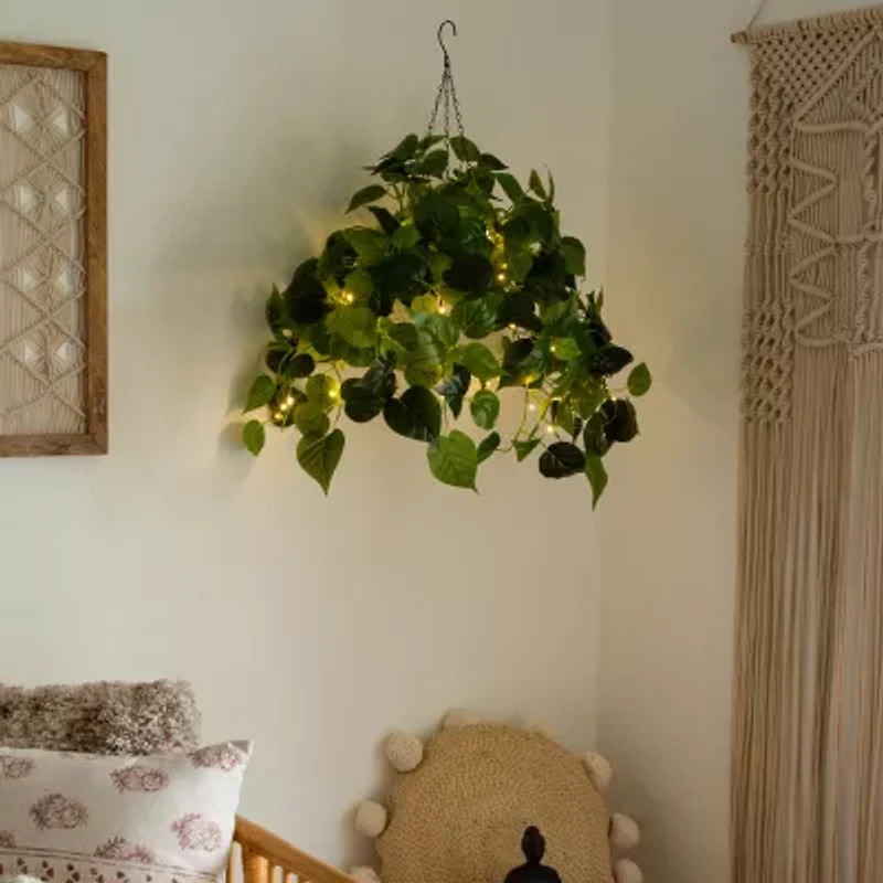 Nearly Natural 24in. Green Lighted Philodendron Artificial Plant