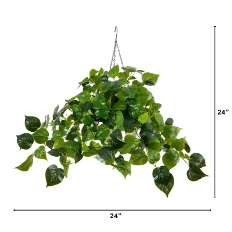 Nearly Natural 24in. Green Lighted Philodendron Artificial Plant
