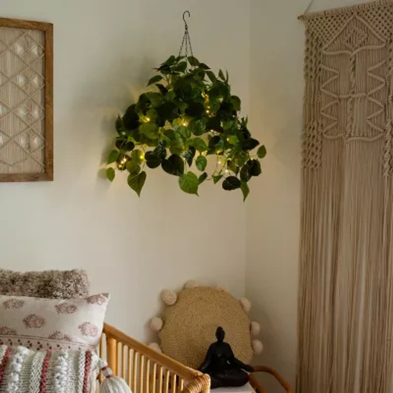 Nearly Natural 24in. Green Lighted Philodendron Artificial Plant