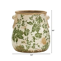 Nearly Natural 6.5in. Green Tuscan Ceramic Scroll Vase