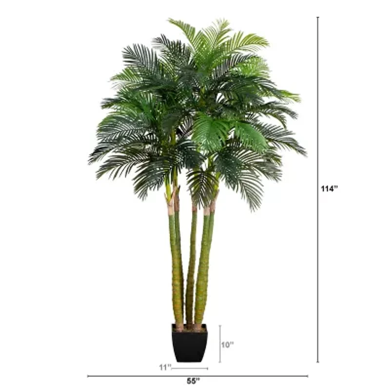 Nearly Natural 9.5ft. Green Areca Palm Indoor Artificial Tree