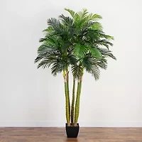 Nearly Natural 9.5ft. Green Areca Palm Indoor Artificial Tree
