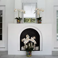 Nearly Natural 27in White Triple Orchid Floral Arrangement