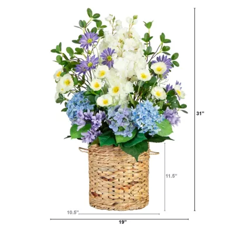 Nearly Natural 31in Mixed Flower And Hydrangea Floral Arrangement