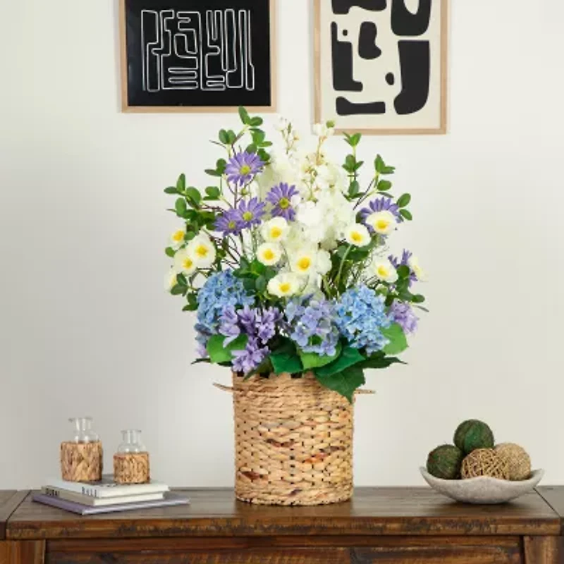 Nearly Natural 31in Mixed Flower And Hydrangea Floral Arrangement