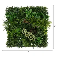 Nearly Natural 40in. X 40in. Green Amazon Rainforest Wall Panel Artificial Plant