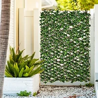 Nearly Natural 40in X 80in. Green Gardenia Expandable Privacy Fence Screen Artificial Plant