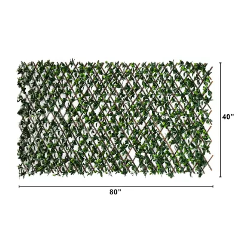 Nearly Natural 40in X 80in. Green Gardenia Expandable Privacy Fence Screen Artificial Plant