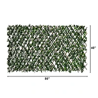 Nearly Natural 40in X 80in. Green Gardenia Expandable Privacy Fence Screen Artificial Plant
