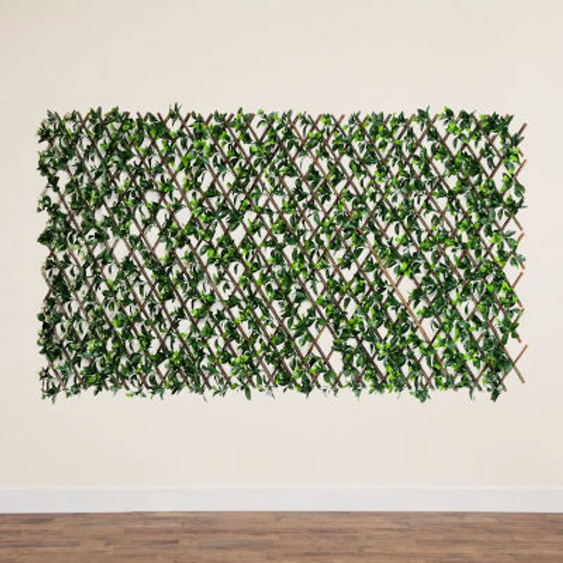 Nearly Natural 40in X 80in. Green Gardenia Expandable Privacy Fence Screen Artificial Plant