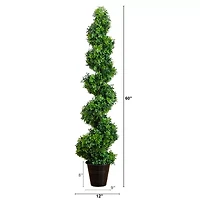 Nearly Natural 5ft. Green Boxwood Topiary
