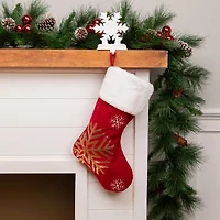 Northlight Reindeer And Snowflake Sequin - 20in - Red And White - Set Of 2 Christmas Stocking
