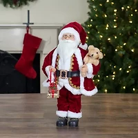 Northlight 18in Standing With A Plush Brown Bear Christmas Figurine