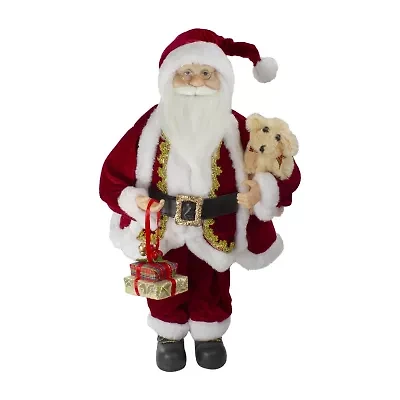 Northlight 18in Standing With A Plush Brown Bear Christmas Figurine