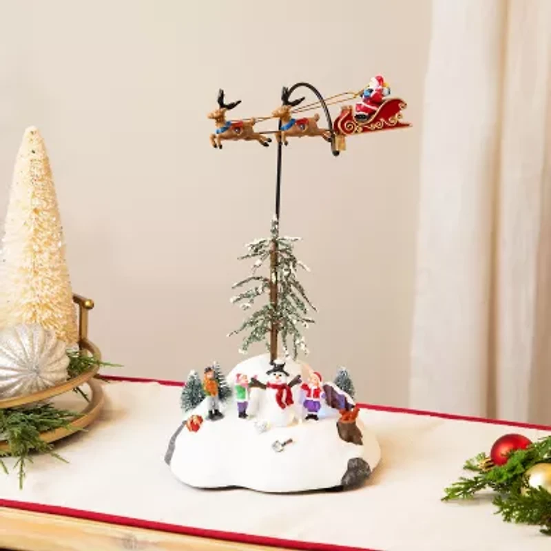 Northlight Led Lighted And Musical Flying Santa Animated - 13.5in Lighted Christmas Village